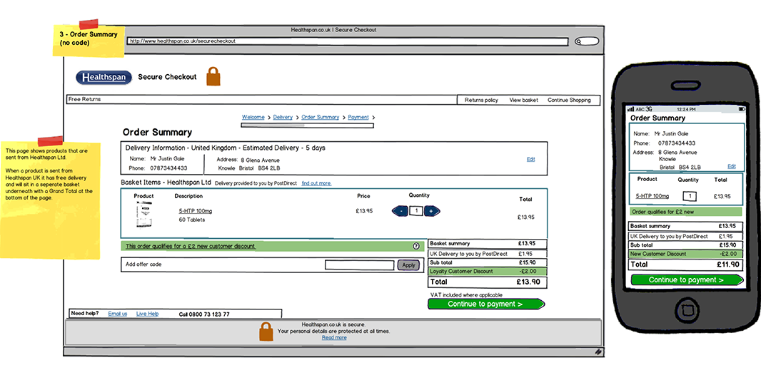 Healthspan Checkout Process