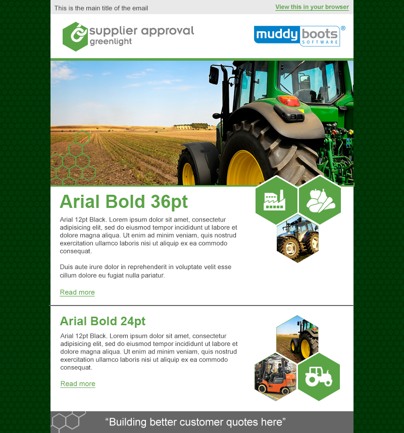 Email design layout for marketing and software communications
