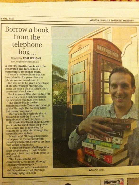 borrow a book from the telephone box